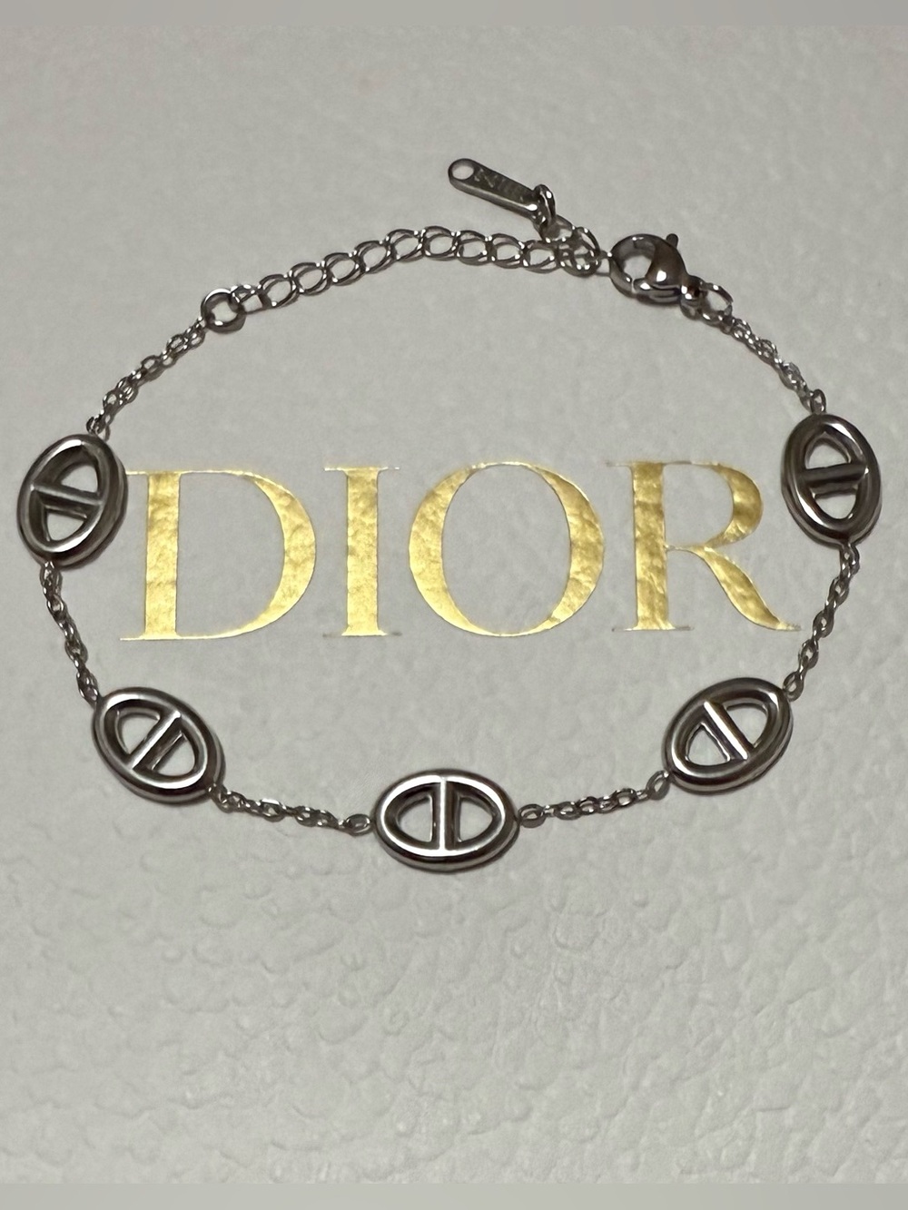 Elegant CD Initial Silvertone Bracelet
